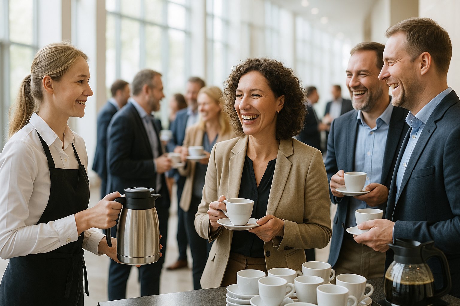 Hostessy eventowe i konferencyjne w Głogowie — Przerwa kawowa na konferencji
