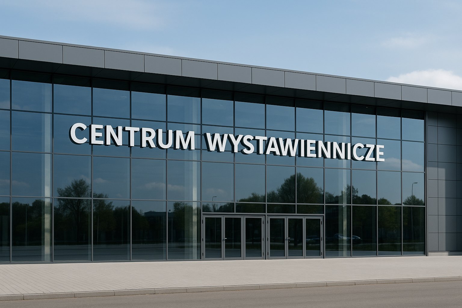 Głogów — Nowoczesna hala wystawiennicza z zewnątrz