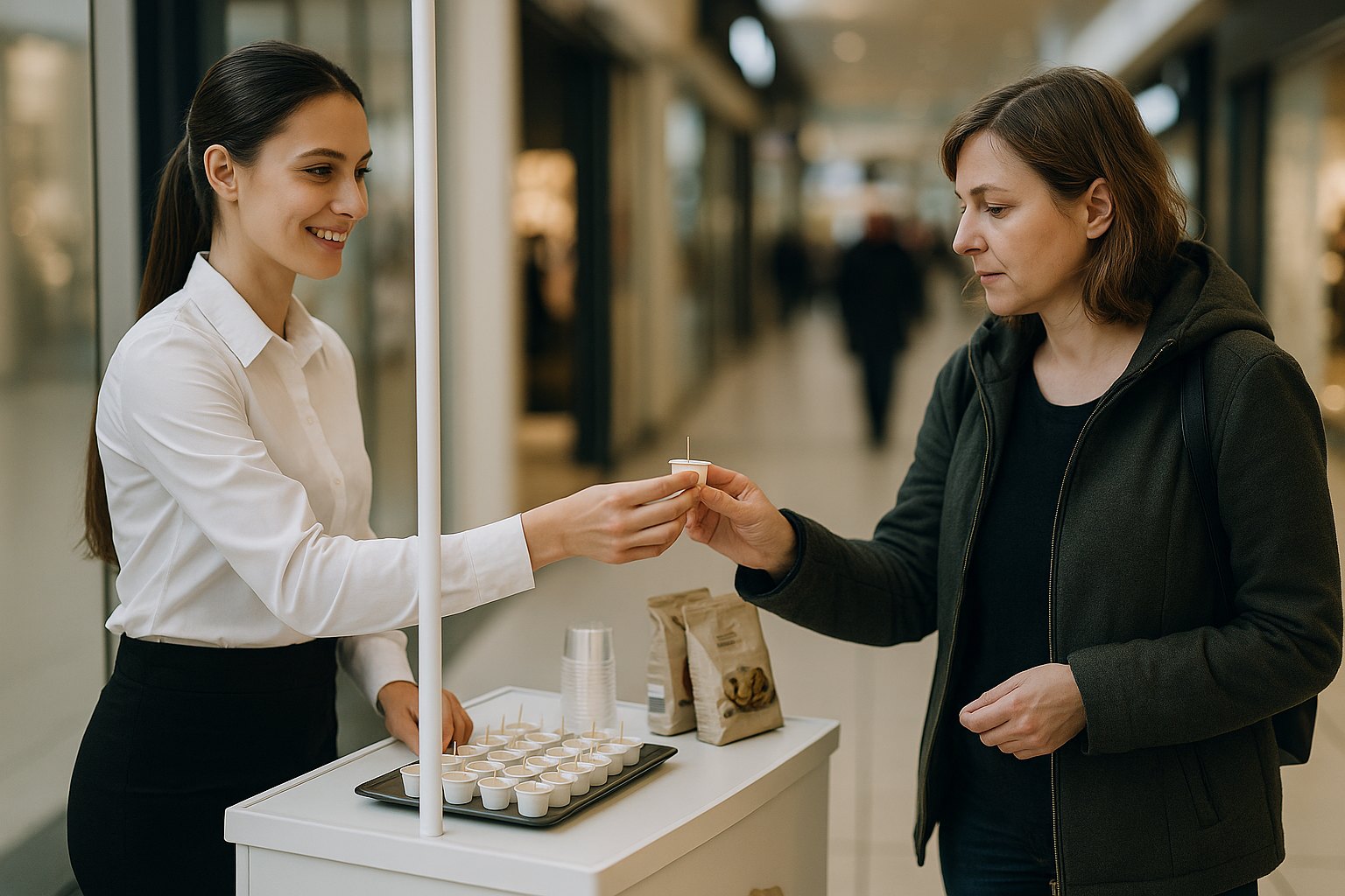 Promotorzy i akcje promocyjne w Głogowie — Sampling w galerii handlowej