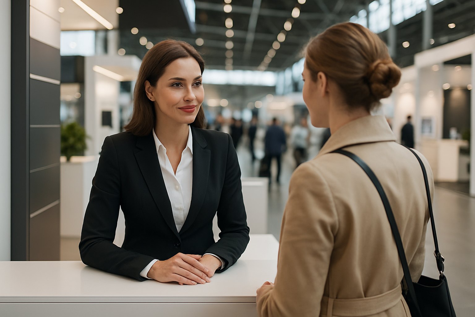 Messehostessen in Polen — Gespräch am Messestand